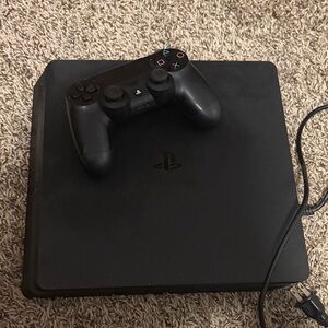 Sony Black Gaming Console with Controller